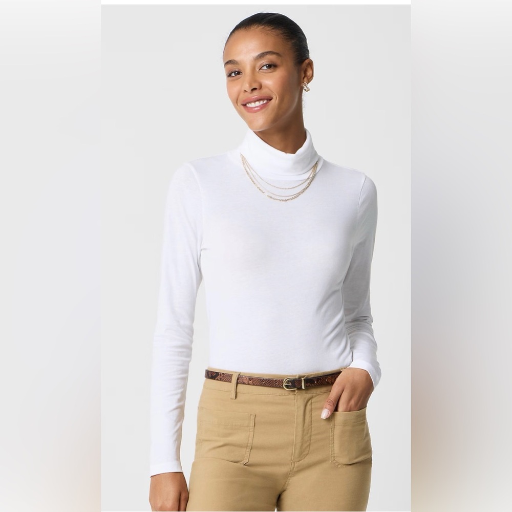 J. Crew Classic White Turtleneck